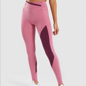 NWT GYMSHARK ASYMMETRIC LEGGINGS DUSTY/PINK, RUBY